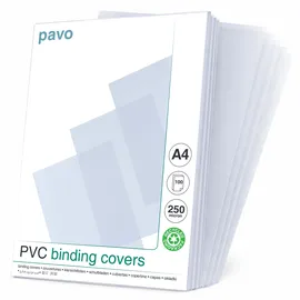 Pavo Einbanddeckel-Klarsichtfolie A4 PVC-Folie 0,25 mm 100 St. transparent