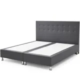 Inter Boxspringbett MANILA anthrazit 180x200 cm ohne Matratze, & Topper