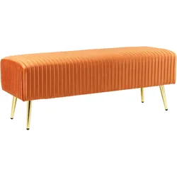 Bettbank Samtstoff orange / gold 118 x 40 cm PATERSON