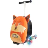 Flyte Scooter Koffer - 2-in-1, 45 cm Reisekoffer Kinder, 25 Liter Fassungsvermögen Kinderkoffer Handgepäck, Reisetasche Kinder mit Rollen, Hartschalenkoffer Kinderreisetasche - Frazer der Fuchs