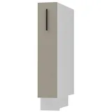 Feldmann-Wohnen Apothekerschrank Bonn (D15/kargo, 1 Türfront, innen 1 Korbauszug mit 2 Ablagen, 1-St., moderne Optik, MDF Fronten) weiß / stone grey matt grau