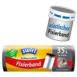 swirl® Müllbeutel Reißfest & Dicht 4629 35,0 l schwarz, 10 St.