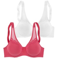 PETITE FLEUR Minimizer-BH Damen himbeere + weiß Gr.80D