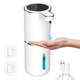 Seifenspender Automatisch Wandmontage ohne Bohren, 380ml Elektrischer Seifenspender mit Sensor Infrarot USB Wiederaufladbar, 4 Stufen Verstellbar Seifenspender IPX5 Wasserdicht für Küche Bad Toilette