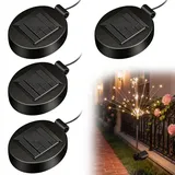Wxeadu 4 Stück Solarleuchten Ersatzteile, Solar Blumenlichter Ersatz Top, Solar Ersatzdeckel mit LED, Wasserdicht Solarpanel Laterne Deckel, LED Solarmodule Ersatz für Gartenleuchte, Solarlampen