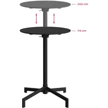 barths Versa Tisch höhenverstellbar rund 205 x 205 cm Schwarz