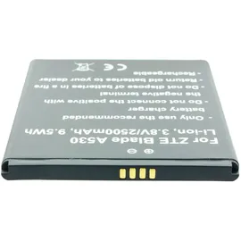 AccuCell 2500mAh Akku passend für ZTE Blade A530 Li-Ion, 3,8V 9,5Wh, Li3826T43P4h705949