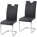 Hti-Living Schwingstuhl KellyC Kunstleder schwarz 2er Set