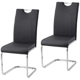 Hti-Living Schwingstuhl KellyC Kunstleder schwarz 2er Set