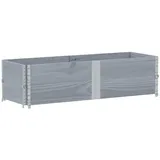 vidaXL Paletten-Aufsatzrahmen 2 Stk. Grau 150x50 cm Massivholz Kiefer