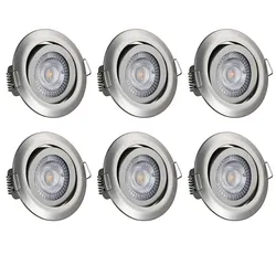Monzana Einbauleuchte 6er Set schwenkbar und dimmbar Stil Silber