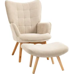 HOMCOM - Ohrensessel - beige