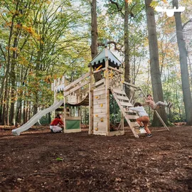 FATMOOSE Spielturm RiverRun mit SurfSwing Anthrazit