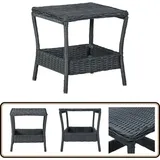 Gartentisch Dunkelgrau 45x45x46,5 cm Poly Rattan - Gartentisch - Polyrattan Tisch - Esszimmertisch - Balkontisch - Terrasse