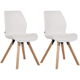 CLP 2er Set Stuhl Luna weiß/Kunstleder
