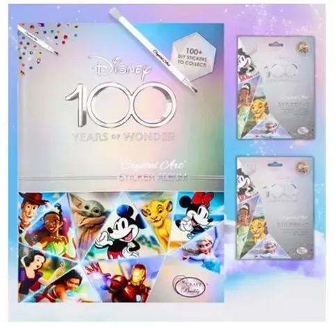 Craft Buddy - Crystal Art Diamond Disney 100 Crystal Art Sticker Album - Starter Pack