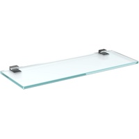 bijon Glasregal Glasablage Wandregal Glas Bad-Regal Glas Badezimmer Regal Badablage Ablageregal - 8mm Hartglas, 90 x 20 cm, Milchglas + Halterung G - Chrom Glanz Optik