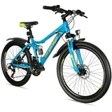 Bergsteiger Broome 26 Zoll Kinderfahrrad, 21 Gang-Schaltung, StVZO, Mountainbike mit Vollfederung, Scheibenbremsen & Dynamo-Licht, geeignet für 8, 9, 10, 11, 12, 13 Jahre, Jungen & Mädchen