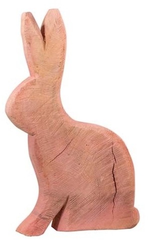 Bunte Hasenfigur aus Pappelholz - sägerauh pink 35 cm"Bunte Hasenfigur aus Pappelholz - sägerauh"