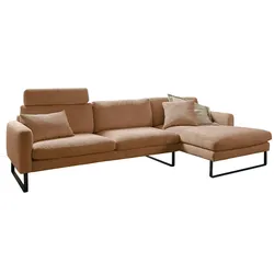 KAWOLA Sofa RICARDA Ecksofa Cord rost Recamiere rechts