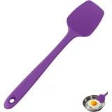 U-Taste 36 cm extra großer Löffelspatel aus Silikon: 315°C hitzebeständiger Kochlöffel in Lebensmittelqualität, nahtloses flexibles Küchengerät zum Backen Rühren Schaben Schöpfen Servieren (Lila)