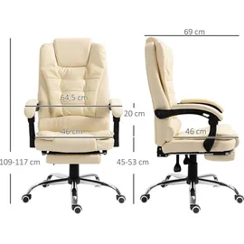 Homcom Chefsessel Kunstleder Beige