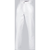 BP 1643-558-21-XLn Unisex-Hose, Jeans-Stil mit verstellbarem Gummizug hinten, 245,00 g/m2 Stoffmischung, weiß, XLn
