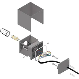 ledscom.de Wandleuchte CUBEL für außen, IP65, Up-/Downlight, Bewegungsmelder, grau matt, quadratisch, 1x G9 max. 10W