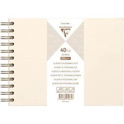 Clairefontaine 3x Album DIY zum Personalisieren, 40 Blatt weiß 200g im Format 21x16 cm, fester Umschlag perlmuttelfenbein - Elfenbeinperlmutt 95435C