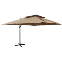 VidaXL Ampelschirm mit Lüftung 400x300 cm Taupe