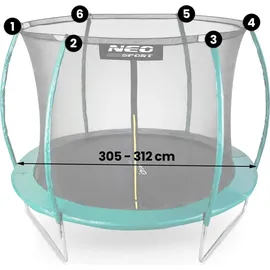 Neo-Sport Innennetz für Trampoline 312 cm 10 Fuß Neo-Sport
