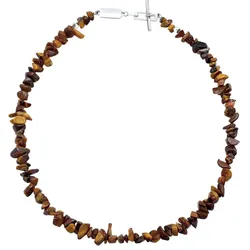 KUZZOI Herren Tigerauge Splitter 925 Silber Herrenschmuck   