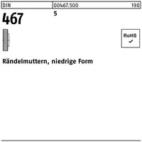 Industrial Quality Supplies DIN 467 Rändelmuttern 5 M 6