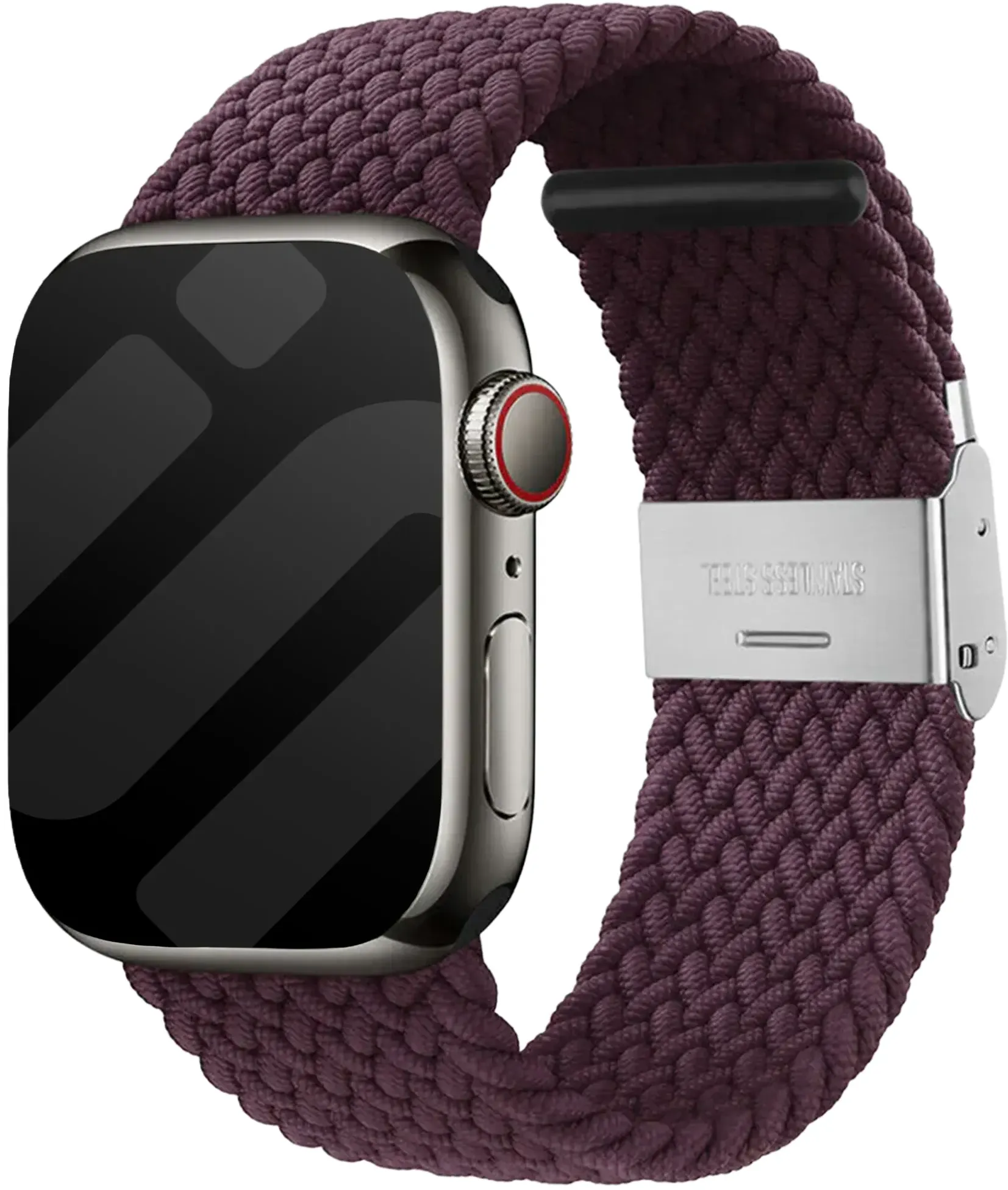 Strap-it Apple Watch Armband Nylon für Apple Watch -  40mm - Dunkel Cherry - Clip Verschluss