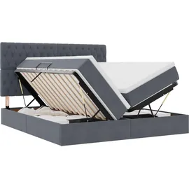 vidaXL Bett 180 x 200 cm Dunkelgrau