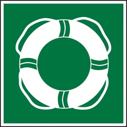 Rettungszeichen, Öffentliche Rettungsausrüstung WSE001 - ASR A1.3 (DIN 4844-2) - 200x200x1.5 mm Kunststoff nachleuchtend