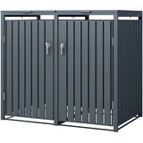 ML-Design Mülltonnenbox 2er für 2 Tonnen 240L 132x80x116,3 cm, Anthrazit, Stahl,