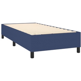 vidaXL Boxspringbett mit Matratze & LED Blau 90x200 cm Stoff