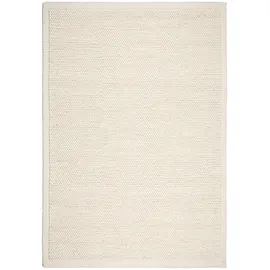 OTTO home Wollteppich OTTO HOME "Wolly Rahmen, handgewebt, Wolle" Gr. 6, weiß (natur), B:200cm H:14mm L:300cm, Kunstfaser, Wolle, Teppiche, einfarbig, Teppich, Wohnzimmer, Schlafzimmer, Esszimmer