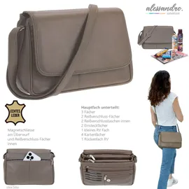 Alessandro Salvatore Florenz 12975 Schultertasche Leder Taupe