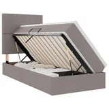 vidaXL Bett mit Stauraum und LED Taupe 90 x 200 cm