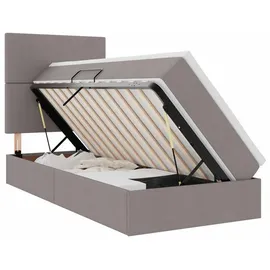 vidaXL Bett mit Stauraum und LED Taupe 90 x 200 cm
