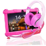 AngelTech Kinder Tablet Slim – 7 Zoll - 3GB RAM + 4GB Virtual RAM - 64 + 64GB Speicher (Kinderpaket Pink)