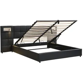 lanki international gmbh Polsterbett 180 x 200 cm Schwarz