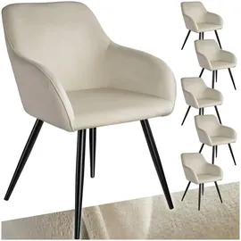 Tectake Marilyn 6 St. Samt creme/schwarz