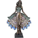 Tischleuchte Pfau Tiffany Lampe Frauenfigur Tischlampe Leuchte Frauenskulptur