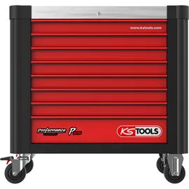 KS Tools PERFORMANCEplus P25 SCHWARZ/ROT Werkstattwagen mit 8 Schubladen