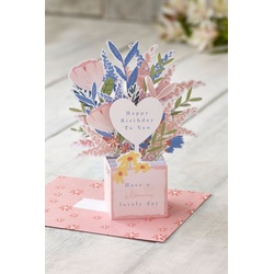 Next Geburtstagskarten Pop-up-Geburtstagskarte mit Blumendesign rosa