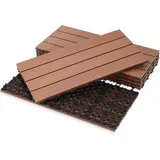 Randaco 30 X 60cm Braun Terrassenfliesen 60 Stück Klickfliesen In Holzoptik, Wpc Fliese