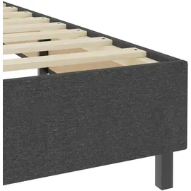 vidaXL Boxspringbett Dunkelgrau Stoff 140x200 cm